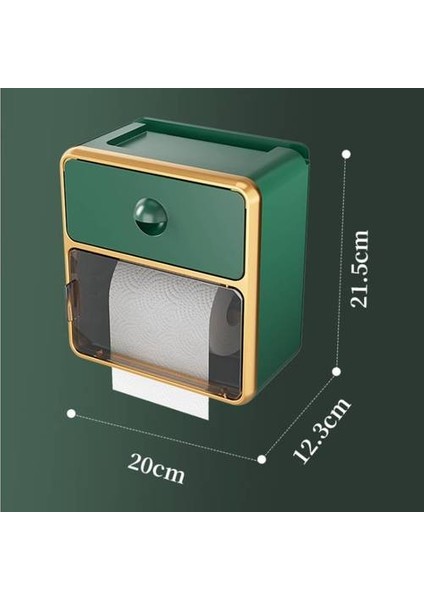 Doku Kutusu Tuvalet Duvara Monte Kağıt Kutu, Yumruksuz Rulo Kağıt Kutusu, Tuvalet Kağıdı Ev Su Geçirmez Rulo Kağıt Tutucu (Yurt Dışından)