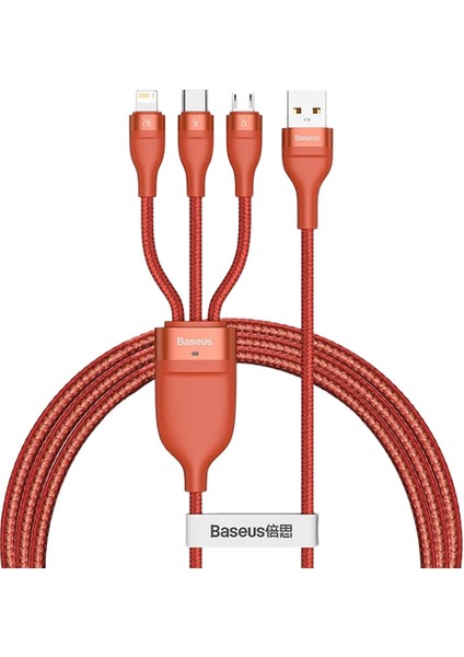 Turuncu 3-In-1 USB Tipi C Veri Kablosu Xiaomi Samsung 5A Hızlı Şarj Veri Kablosu iPhone 11 Pro Için Cep Telefonu Şarj Mikro USB C Kablosu (Yurt Dışından)