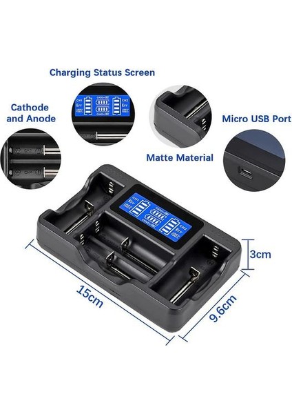Pil Şarj Cihazı, LCD 4 Yuvalı Akıllı Pil Şarj Cihazı, Ni-Mh/ni-Cd/li-Ion 18700 2170 26650 Aa Aaa Şarj Edilebilir Piller ve Piller Için (Yurt Dışından)