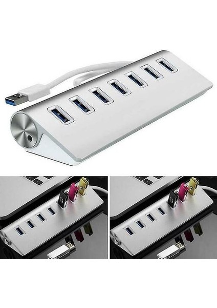 Dizüstü Dizüstü Bilgisayar Universa Için 7 Port USB 3.0 Hub Splitter Güç Adaptörü (Yurt Dışından)