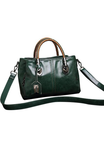 Kadınlar Bir Omuz Crossbody Çantası, Örgülü Deri Büyük Kapasite Üç Katman (Yurt Dışından)