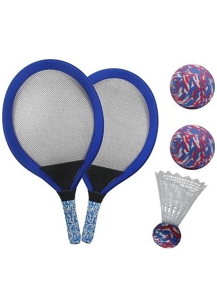 Aydınlık Tenis Raket Seti Taşınabilir Acemi Açık Spor Badminton Raket Eğitim Anaokulu Çocuk Hediye (Mavi) (Yurt Dışından)