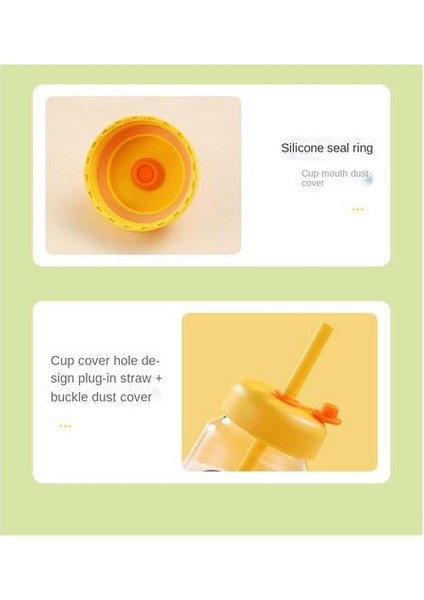 Öğrenciler ve Çocuklar Için Karikatür Deseni ve Pipetli 350ML Su Kupası Yüksek Borosilikat Cam Su Kupası (Yurt Dışından) modelleri