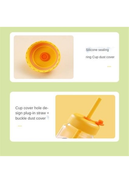 Öğrenciler ve Çocuklar Için Karikatür Deseni ve Pipetli 350ML Su Kupası Yüksek Borosilikat Cam Su Kupası (Yurt Dışından) fırsatları