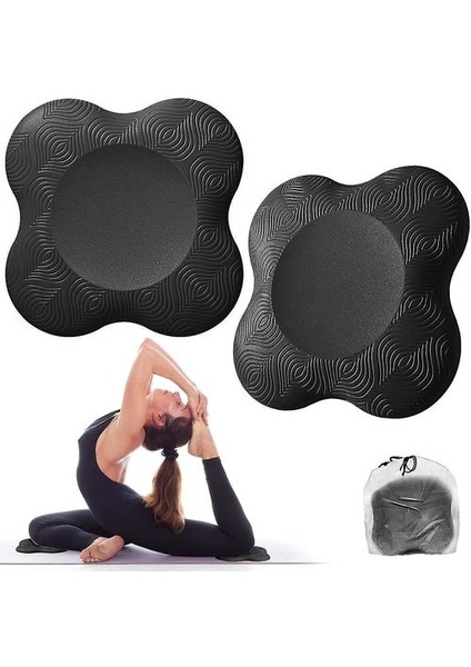 2'li Paket Yoga Diz Pedleri, Kadınlar Için Kaymaz Yoga Minderleri Yoga Diz Çökme Desteği Dizler, Eller, Bilekler Için Rahat ve Hafif Yoga Diz Pedlerisiyah (Yurt Dışından)