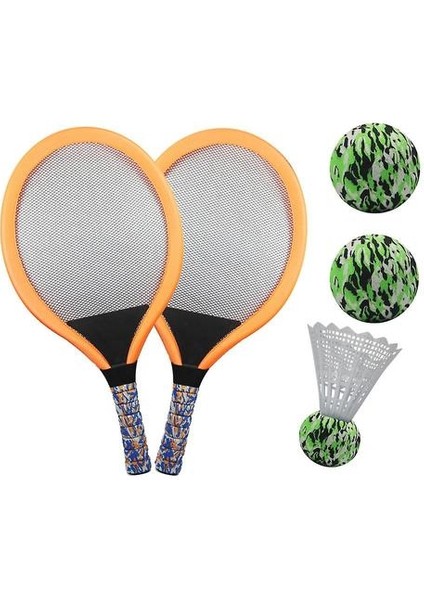 Aydınlık Tenis Raket Seti Taşınabilir Acemi Açık Spor Badminton Raket Eğitim Anaokulu Çocuk Hediye (Turuncu) (Yurt Dışından)