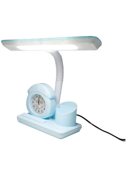 Akıllı Masa Lambası, Öğrenci Yaratıcı Çalar Saat Kalemi Tutucu Masa Lambası, Yurt Okuma Lambası, Üç Vitesli Karartma LED Çalışma Masa Lambası (Yurt Dışından)