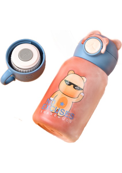 500ML/600ML Termos Kupası, 316 Saman ve Karikatür Desenli Çocuklar Için Uygun Paslanmaz Çelik Astar Termos Kupası (Yurt Dışından)
