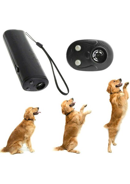 (Sarı) Pet Köpek Nazik Ultrasonik Anti Barking Evcil Kovucu Eğitmen Cihazı LED Işık (Yurt Dışından)