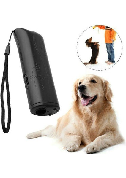 (Sarı) Pet Köpek Nazik Ultrasonik Anti Barking Evcil Kovucu Eğitmen Cihazı LED Işık (Yurt Dışından)