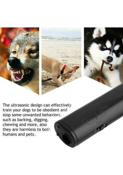 (Sarı) Pet Köpek Nazik Ultrasonik Anti Barking Evcil Kovucu Eğitmen Cihazı LED Işık (Yurt Dışından)