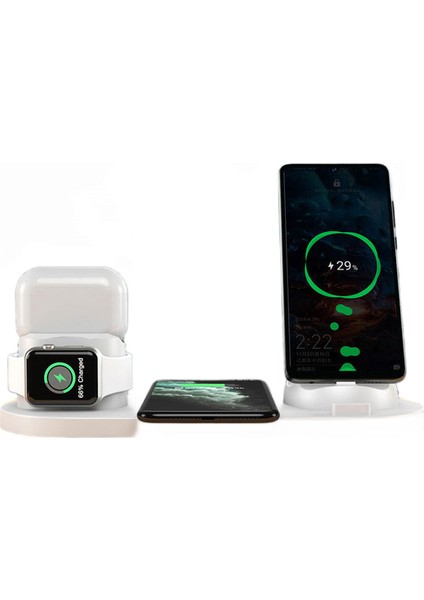10 W Qi Kablosuz Şarj Istasyonu 6 In 1 iPhone Için Micro USB Tipi C Standı Telefon Şarj Apple Izle Şarj | Kablosuz Şarj (Yurt Dışından)