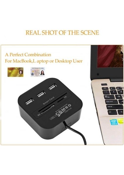 Tüm 1 USB Sım Akıllı Kart Okuyucu Banka Kartı Ic / Id Emv Sd Tf 3usb Hub Mmc Usb-Ccıd Iso 7816 Cacdnıeatm Ic Sımsdtf (Yurt Dışından)