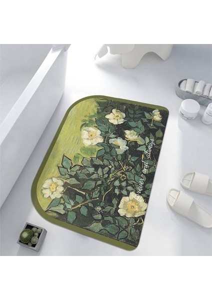 Van Gogh Yağlı Boya Kaymaz Zemin Paspası, Banyo Banyo Emici Ped Tuvalet Giriş Kapısı Diyatom Çamur Zemin Paspas (Yurt Dışından) fırsatları
