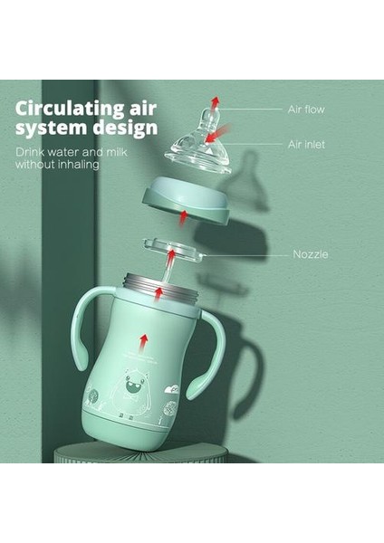 210ML Bebek Şişesi Içme Suyu Çift Amaçlı Kupası Kafası 304 Paslanmaz Çelik Malzeme Güçlü Isı Koruma Efekti No Bap | Şişeler (Pembe) (Yurt Dışından) modelleri