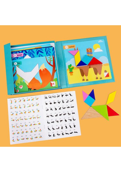 Bebek Çocuk Öğrenme Eğitim Manyetik 3D Bulmaca Jigsaw Tangram Oyunu Düşünme Mantık Eğitim Oyuncak Hediye Beyin Tease | Bulmacalar (Yurt Dışından)