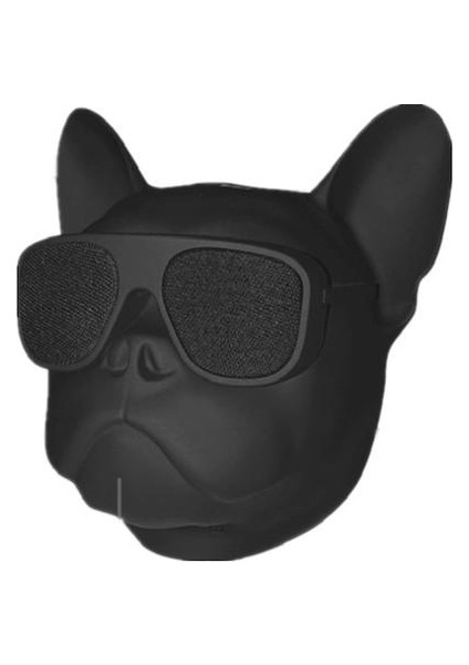 S Siyah Benzersiz Tasarım Kişiselleştirilmiş Kablosuz Bulldog Hoparlör, USB Şarj Edilebilir Taşınabilir Stereo Bluetooth Hoparlör AZ18901 (Yurt Dışından)