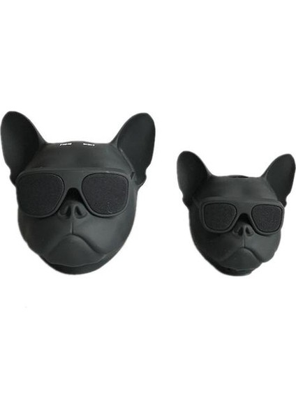 S Siyah Benzersiz Tasarım Kişiselleştirilmiş Kablosuz Bulldog Hoparlör, USB Şarj Edilebilir Taşınabilir Stereo Bluetooth Hoparlör AZ18901 (Yurt Dışından)