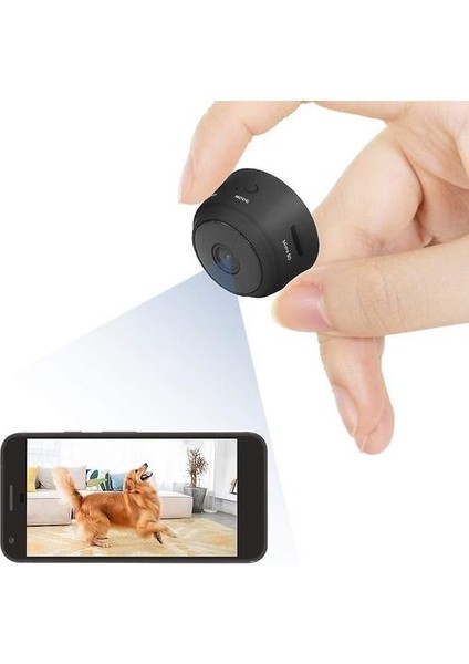 Wifi Kamera Mini Kamera A9 Hd 1080 P Kablosuz Gece Görüş Gözetim Güvenlik Kamera Araba Ev Ofis Için (Siyah) (Yurt Dışından)