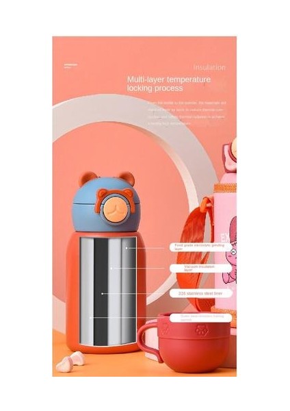 600ML Yalıtım Kabı, 316 Paslanmaz Çelik Karikatür Desenli Saman Kupası Kupa Kapak Yalıtım Kupası (Yurt Dışından) modelleri