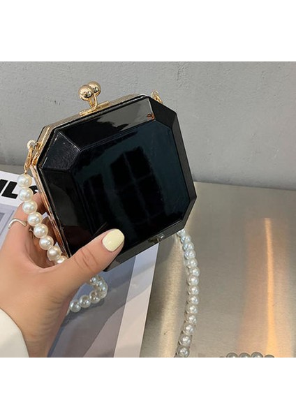 Crossbody Mini Şeffaf Kutu Çantası, Moda Bir Omuz Crossbody Akrilik Kadın Çanta (Yurt Dışından)