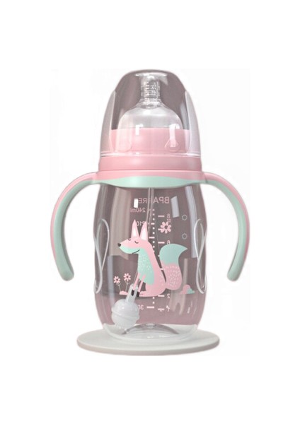 240 ml Bebek Biberon Bebek Su Şişesi Çift Kullanım Şişe Geniş Kalibreli Duckbill Kupası Süt Yüksek Sıcaklığa Dayanıklı Pp Şişe Hayır Bpa | Şişeler (Pembe) (Yurt Dışından)