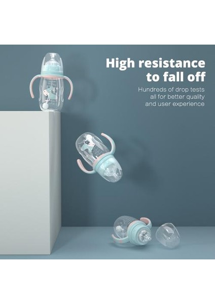240 ml Bebek Biberon Bebek Su Şişesi Çift Kullanım Şişe Geniş Kalibreli Duckbill Kupası Süt Yüksek Sıcaklığa Dayanıklı Pp Şişe Hayır Bpa | Şişeler (Pembe) (Yurt Dışından)