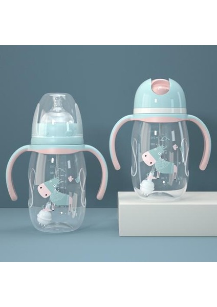 240 ml Bebek Biberon Bebek Su Şişesi Çift Kullanım Şişe Geniş Kalibreli Duckbill Kupası Süt Yüksek Sıcaklığa Dayanıklı Pp Şişe Hayır Bpa | Şişeler (Pembe) (Yurt Dışından)