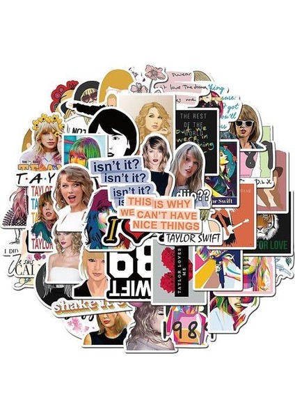 50 Şarkıcı Taylor Swift Doodle Çıkartmaları (Yurt Dışından)