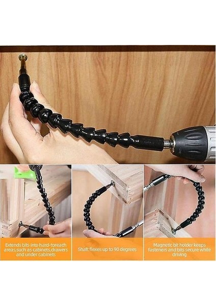 Esnek Matkap Uzantısı Hex Shank Matkap Somun Sürücü Seti, 3pcs Universal Socket Adaptör Seti, Tornavida Seti (Yurt Dışından)