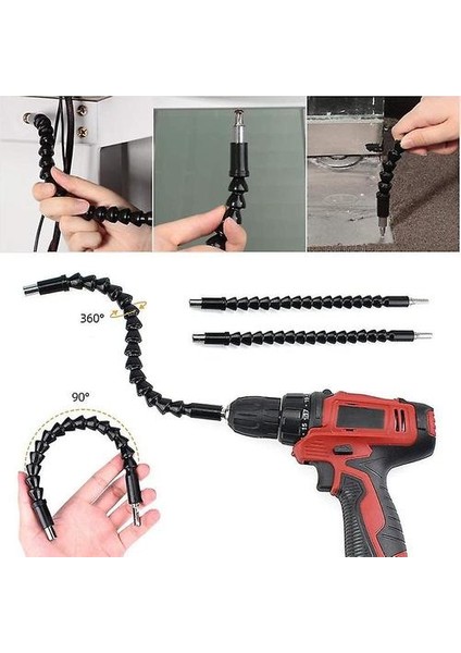 Esnek Matkap Uzantısı Hex Shank Matkap Somun Sürücü Seti, 3pcs Universal Socket Adaptör Seti, Tornavida Seti (Yurt Dışından)