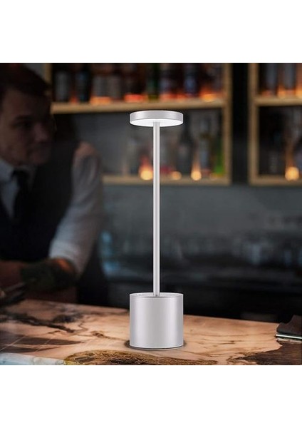 Akülü Masa Lambası, LED Metal USB Şarj Edilebilir 6000 Mah 2 Seviyeli Parlaklık Gece Lambası Masa Lambası Restoran/yatak Odası/yurt Için Okuma Lambası (Altın) (Yurt Dışından)