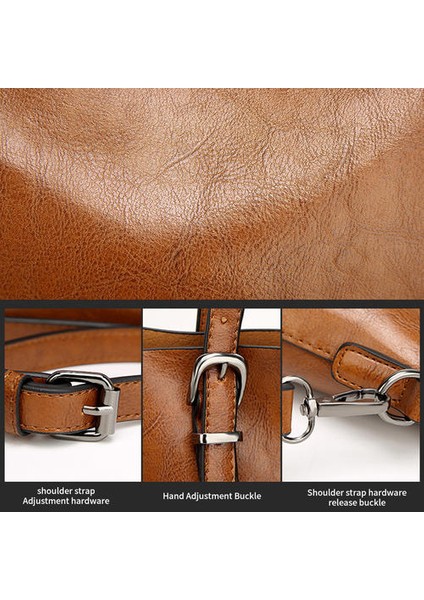 Kadın Omuz Crossbody Çantası, Yağ Mumlu Deri Büyük Kapasiteli Tote (Yurt Dışından) modelleri