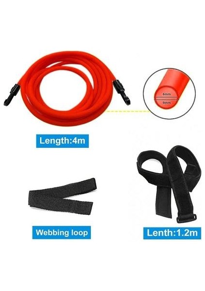 Yüzme Eğitim Kemerleri Yüzme Bungee Cords Direnç Bantları Yüzme Eğitim Ekipmanları (Kırmızı) (Yurt Dışından)