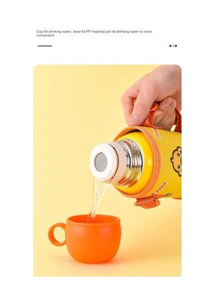 500ML Termos Fincan, Küçük Sarı Ördek Deseni Akıllı Çocuklar Için Uygun Samanlı Paslanmaz Çelik Termos Fincanını Taşımak Için Dışarı Çıkabilir (Yurt Dışından) indirimleri