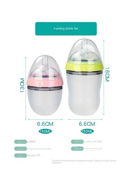 150ML/250ML Besleme Şişesi, Bebek Silikon Besleme Şişesi Için Uygun Geniş Kalibreli Anti-Colic (Yurt Dışından) fiyatları