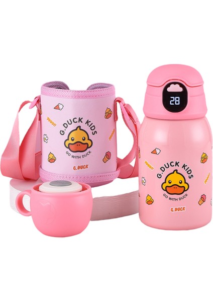 500ML Termos Fincan, Küçük Sarı Ördek Deseni Akıllı Çocuklar Için Uygun Samanlı Paslanmaz Çelik Termos Fincanını Taşımak Için Dışarı Çıkabilir (Yurt Dışından)