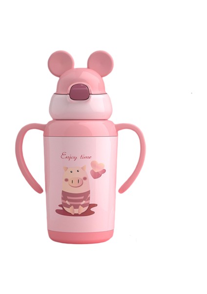 350ML Yalıtım Kupası Saman ve Saplı Çocuklar Için 316 Paslanmaz Çelik Yalıtım Kabı (Yurt Dışından)