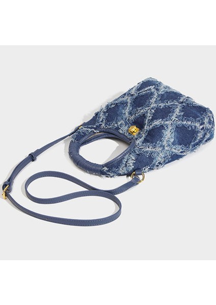 Denim Niş Tasarım Çantaları, Elmas Tote Çanta Messenger Çantası, Kova Tote Dilenci Çantası (Yurt Dışından)