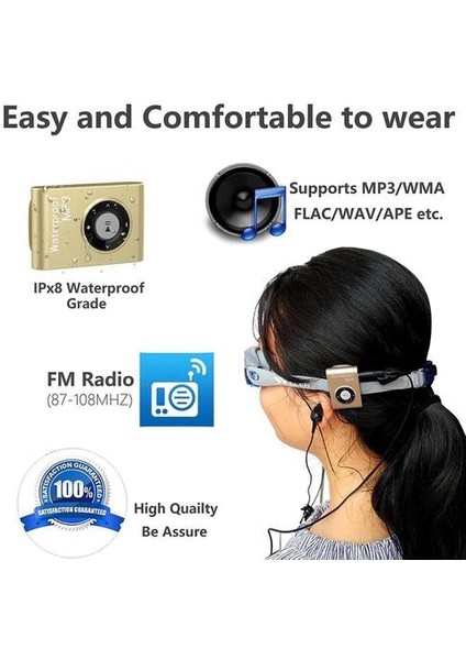 16G Su Geçirmez Yüzme Mp3 Çalar Spor Koşu At Binme Mp3 Sereo Walkman Müzik Mp3 Çalar Fm Radyo Hi Fi Klip | Hifi Oyuncuları (Yurt Dışından) modelleri