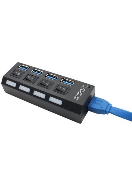 Yeni USB Hub Yüksek Hızlı USB Hub 3.0 Ayrı Dört Bağlantı Noktaları ile Kompakt Hafif Güç Adaptörü Hub Güç Kaynağı (Yurt Dışından)