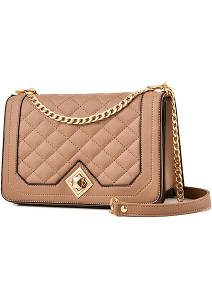 Pu Yumuşak Deri Rhombus Zinciri Küçük Kare Çanta, Retro Modaya Modaya Dönüştür Bag, Tek Omuzlu Messenger Çantası (Yurt Dışından)
