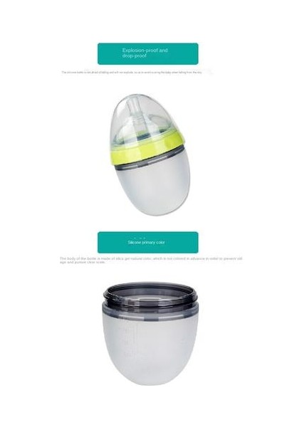 150ML/250ML Besleme Şişesi, Bebek Silikon Besleme Şişesi Için Uygun Geniş Kalibreli Anti-Colic (Yurt Dışından) indirimleri