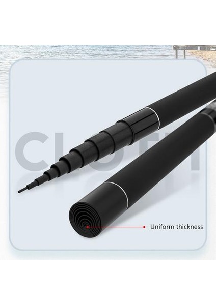 Yüksek Kalite Süper Hafif Sert Karbon Fiber Teleskopik Olta Tatlısu El Kutusu 4.5m Stream Pole | Olta (Siyah) (Yurt Dışından)