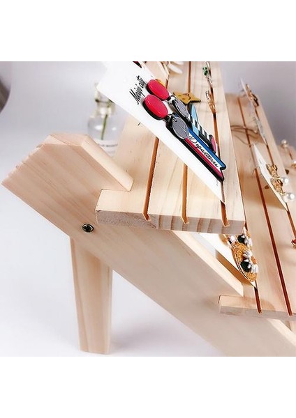 2 Katmanlı Ahşap Küpe Yüzük Tutucu Standı Takı Tutucu (Yurt Dışından)