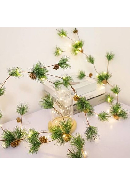 LED Çam Iğne Çam Konisi Rattan Bakır Tel Lambası, Noel Ev Dekorasyon Süsleri Fener String Lights (Yurt Dışından) indirimleri