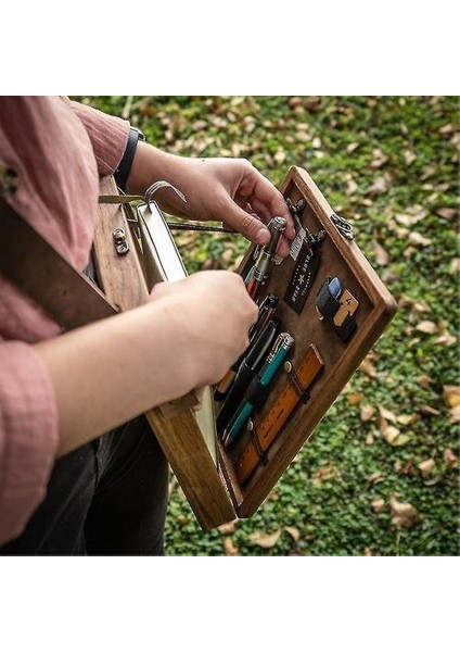 Yazarlar Messenger Retro Ahşap Kutu Sanatçı Alet Saklama Kutusu Crossbody Postacı Çantası Çok Fonksiyonlu (Yurt Dışından)