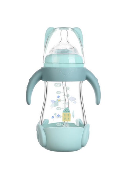 1PSC240ML Dalgalı Depreye Dayanıklı Cam Şişe, Taşınabilir Sütten Kesme Cihazı, Çizgi Film Bebek Ürünleri (Yurt Dışından)