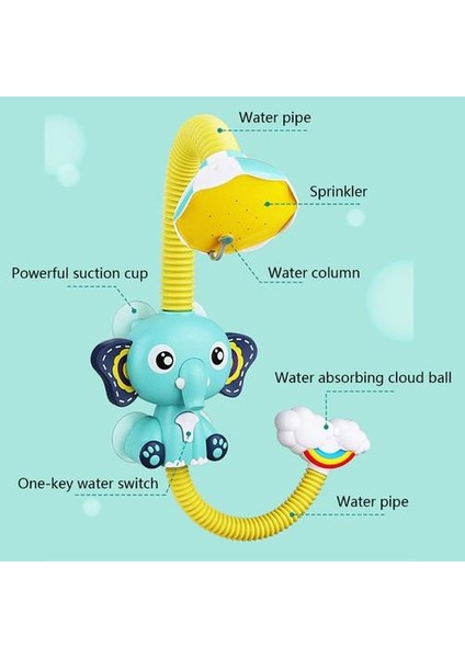 Sevimli Fil Desen Musluk Bebek Su Oyunu Duş Başlığı Elektrikli Su Sprey Oyuncak Çocuklar Banyo Banyo Oyuncakları | Banyo Oyuncak (Yurt Dışından) modelleri