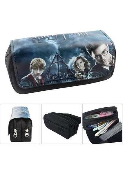 Harry Potter Çocuk Çift Kalem Kutusu Büyük Kapasite (Renk-1) (Yurt Dışından)